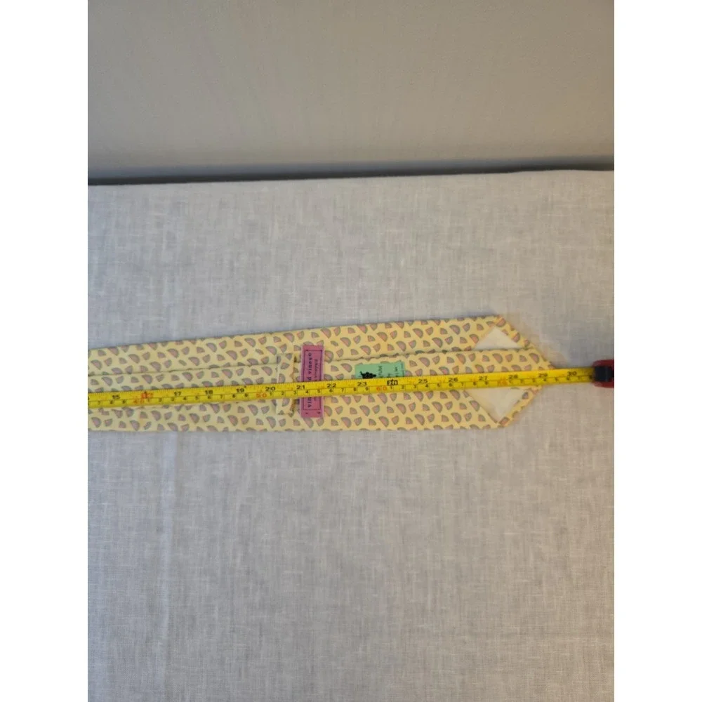 Vineyard Vines Tie Men OS Yellow Watermelon Silk Print Preppy Coastal 59 x 3.75